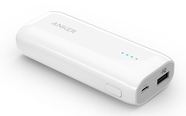 Anker® Astro E1 5200mAh 超コンパクト モバイルバッテリー 急速充電可能 iPhone / iPad / iPod / Xperia / Galaxy / Nexus 他対応 トラベルポーチ付属【PowerIQ搭載】(ホワイト) A1211022
